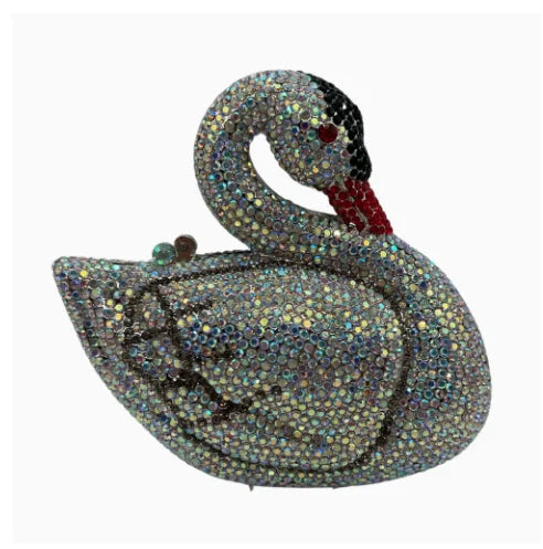 XIYUAN Swan Shaped Diamond Evening Clutch Bags New Rhinestone Day Clutches Metallic Gem Clutch Purses And Handbags Wedding Purse