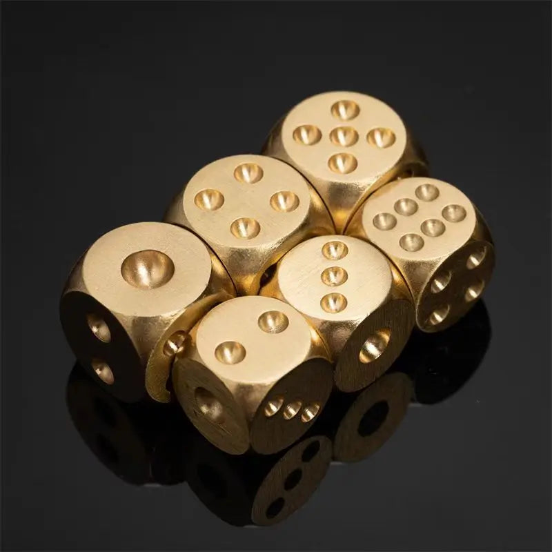 2PCS Pure Copper Dice Funny Party Bar KTV Chess And Card Games Stress Relief Toys For Anxiety Juegos De Mesa Divertidos