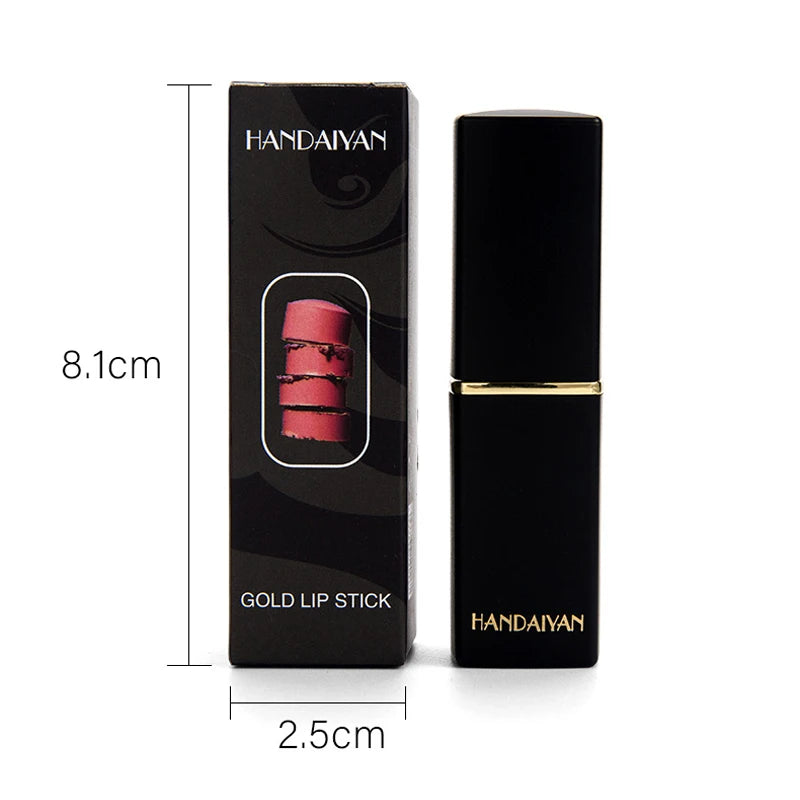 Black tube gold shiny lipstick, pearl moisturizing lipstick 9 colors available