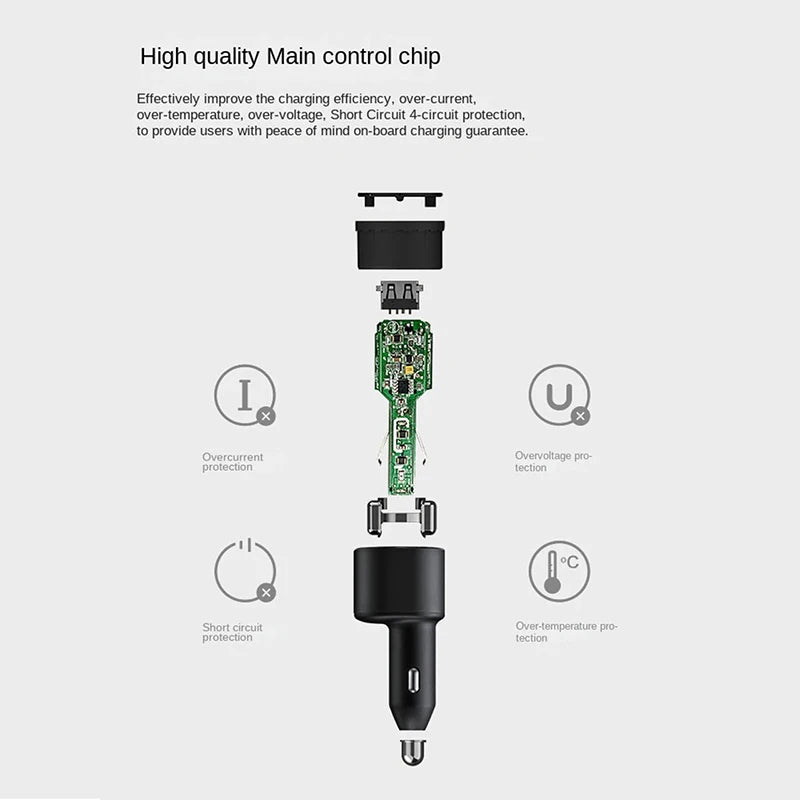 60W Samsung Dual Car Charger with Fast Charging 45W Usb C PD Auto Chargeur for S25 Ultra S25+ S24 Ultra S23 FE S22 A55 A15 A54