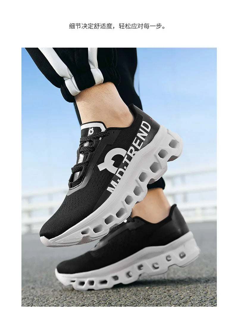 Outdoor Tennis Men Shoes Soft Sole Breathable Casual Sports Shoes Mesh Surface Breathable Cushioned Running Shoes Sneakers