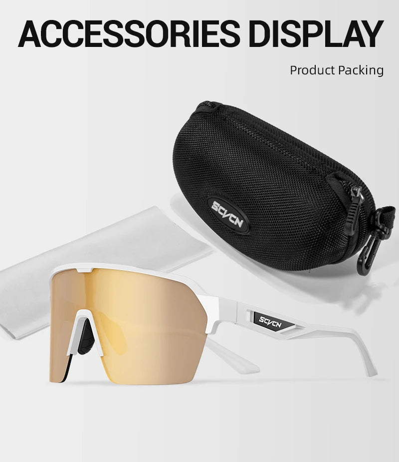 SCVCN New Outdoor Sunglasses Men Road Driving Bike Cycling Glasses Sports Hiking Running Women Bicycle Cycling UV400 Goggles