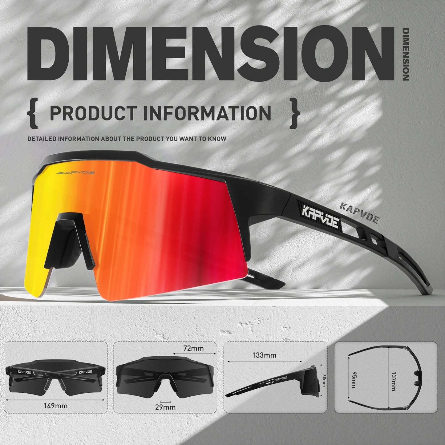 Kapvoe Road Driving Bike Sports Cycling Glasses Running Sunglasses Outdoor Men Woman Bicycle Cycling Mountain UV400 Goggles