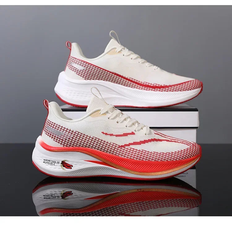 New Red Rabbit 7 Couple Carbon Board Mesh Breathable Sports Shoes Elderly Trendy Shoes Men's Casual Running Shoes Summer EVA Upp