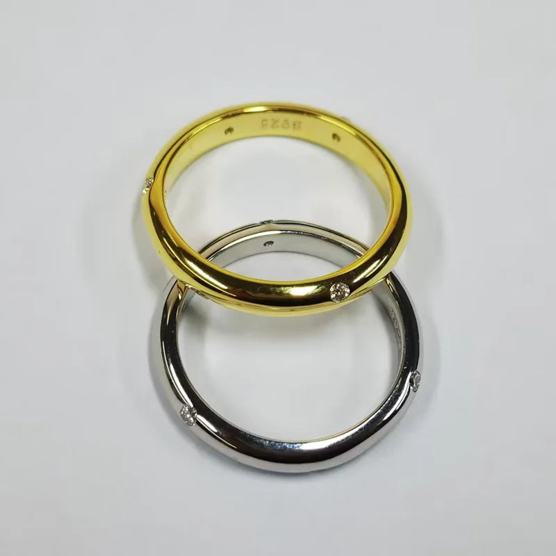 Lnngy 1.6mm Moissanite Diamond Rings Certified 925 Sterling Silver Marriage Ring For Women Couples Wedding Bands Jewelry Gift
