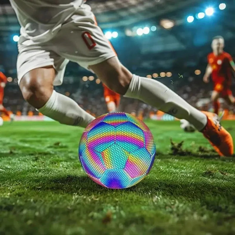 Soccer Reflective Football Luminous Ball Night Outdoor Sports Glowing Standard Soccer Size 5 4 for Boys, Kids Training Football