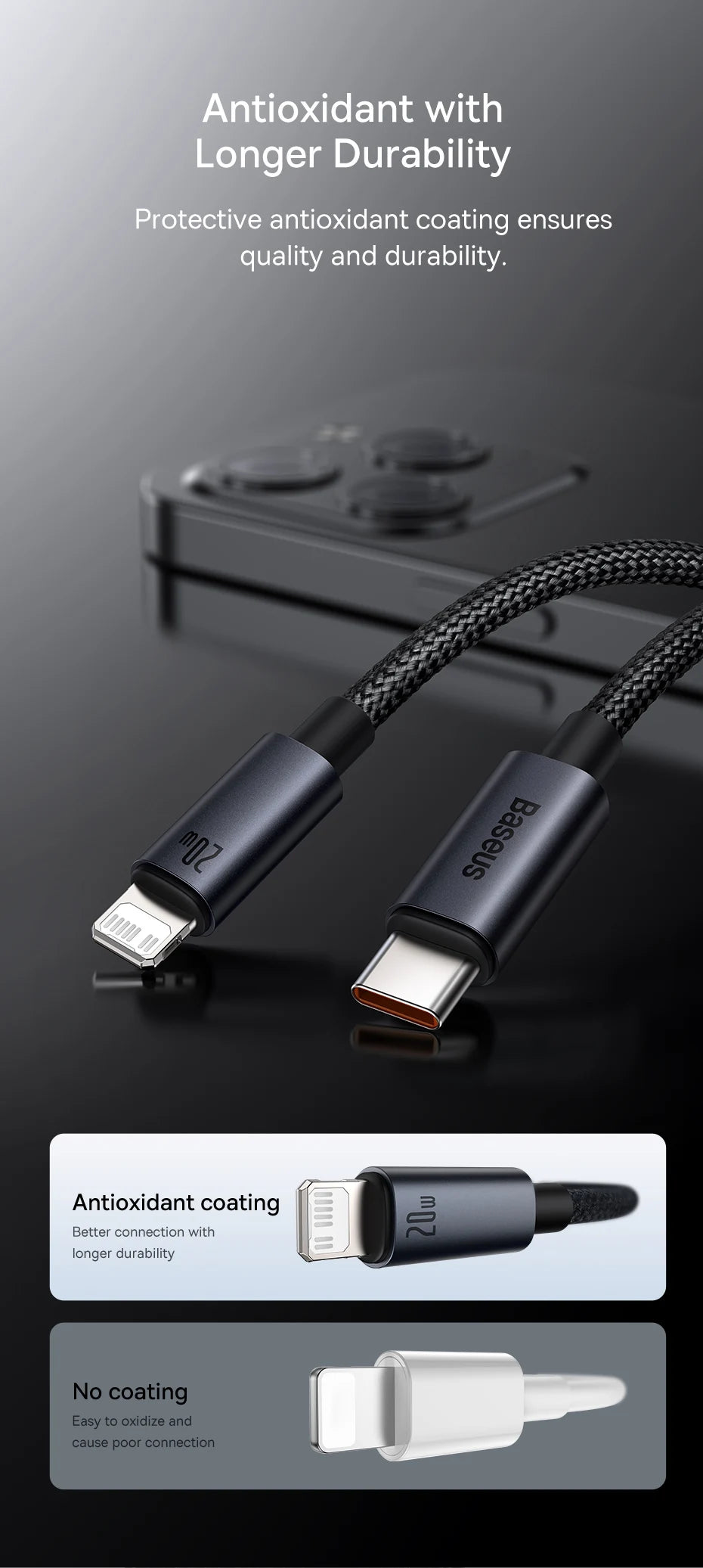 Baseus PD 20W USB C Cable For iPhone 13 12 11 pro max iPhone Cable Fast Charging For iPhone X XR 8 USB Type C to lightning Cable