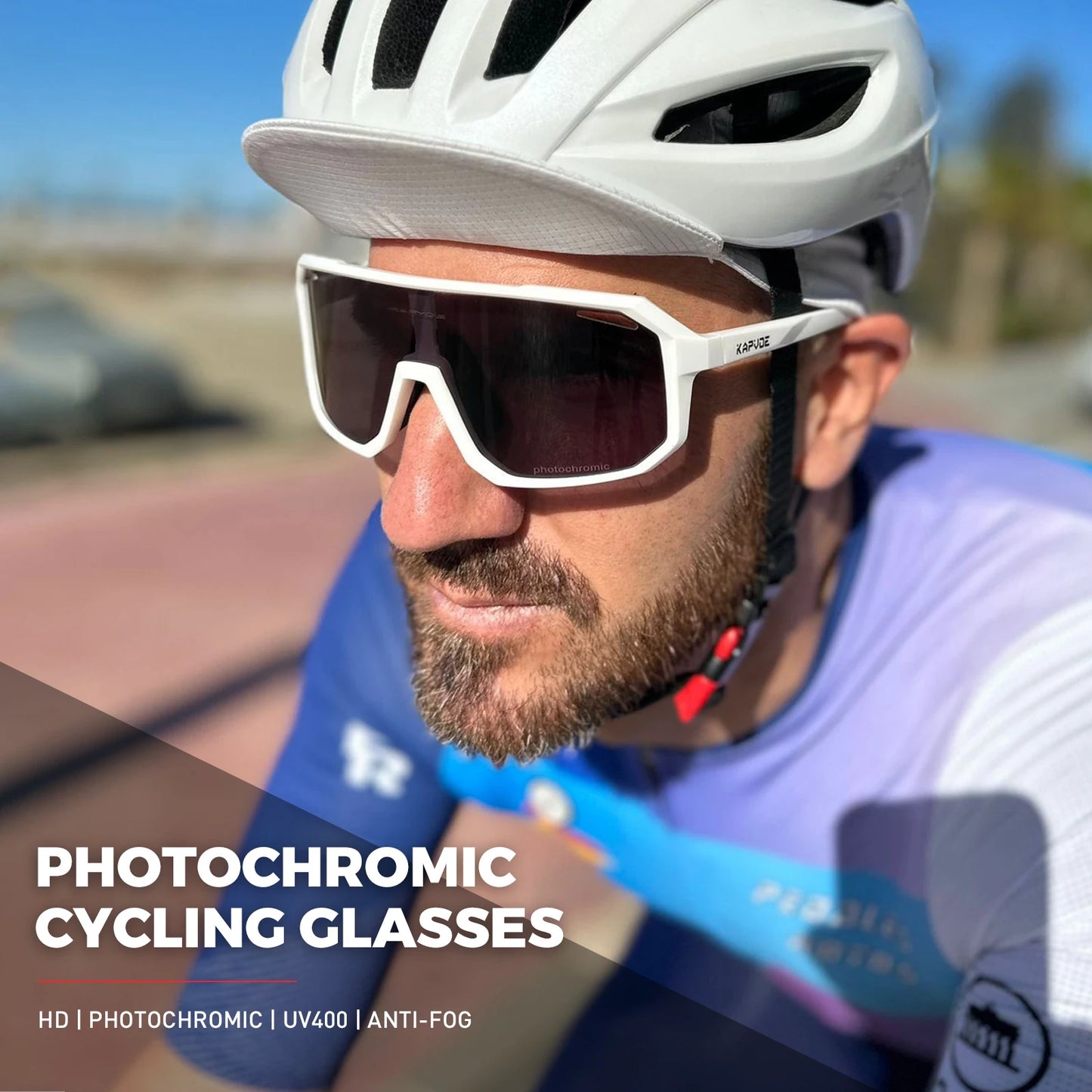 Kapvoe New Anti-fog Photochromic Sunglasses Men Outdoor Anti-fog Cycling Glasses Bicycle Women Bike MTB UV400 Sports Eyewear