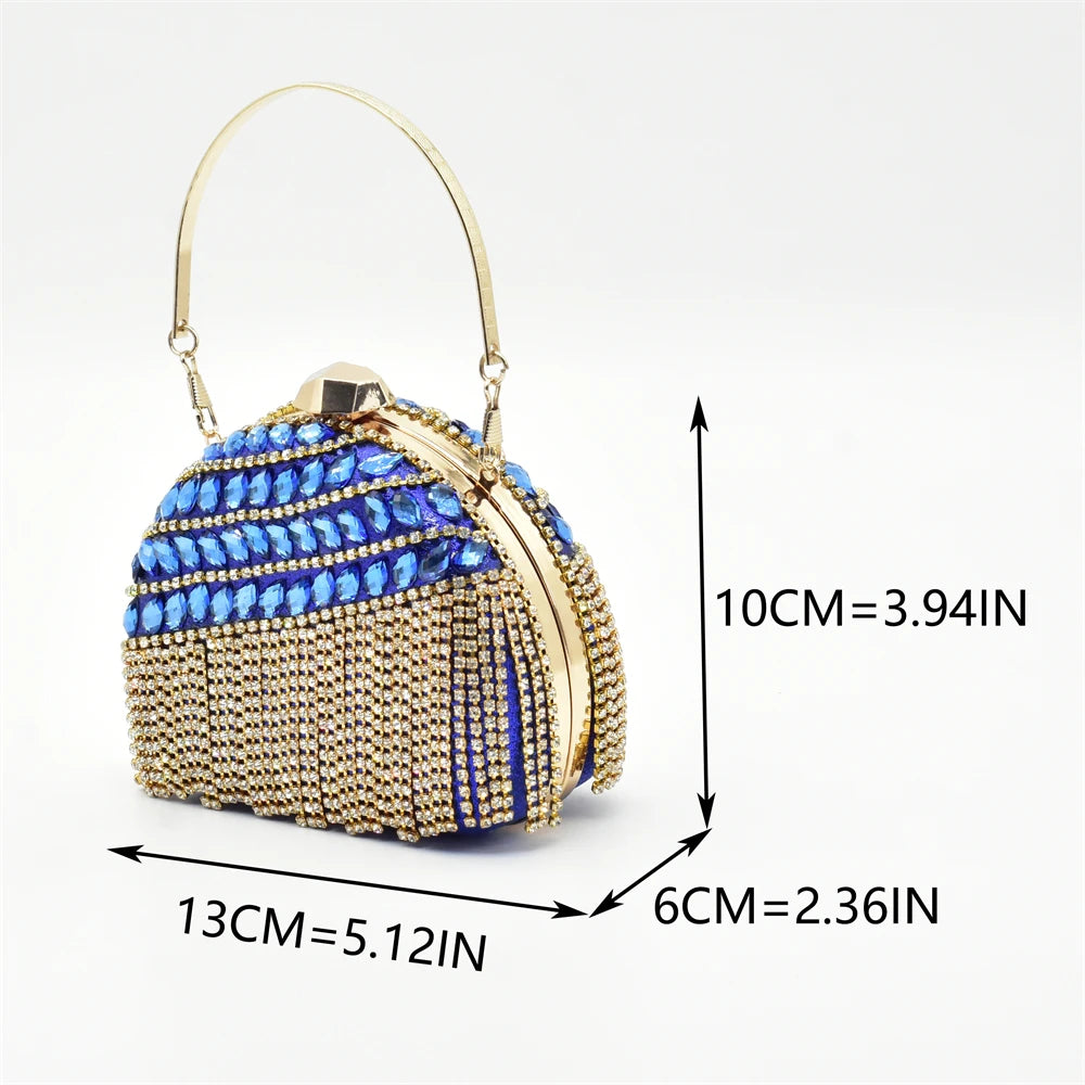 New Arrival Blue Shoes and Bags Set for Women Italian Shoe and Bag Set Designer 2025 Rhinestone Luxury Elegant Pumps for Women