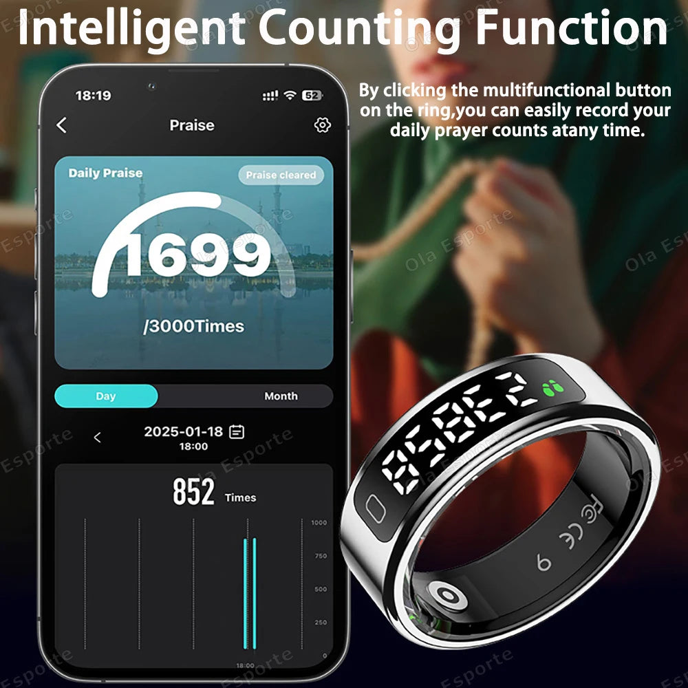 New R11 For xiaomi Smart Ring Men Women LED Display Screen Heart Rate Blood Oxygen Monitor Waterproof Multi Sports Modes rings