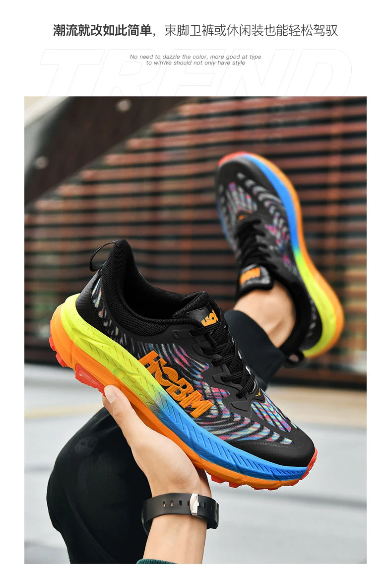 Marathon Shoes Men Casual Sneakers Man Trail Running Sports Shoe Mountain Marathon Shoe Outdoor Comfy Athletic Trekking Sneakers