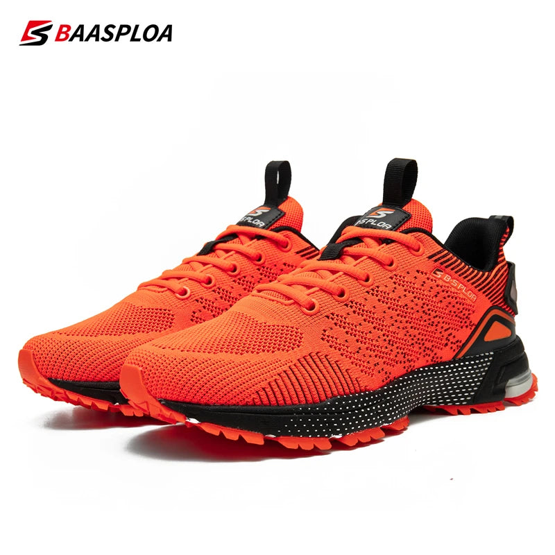Baasploa Men Running Shoes Lightweight Sport Shoes for Men Mesh Breathable Casual Sneakers Non-Slip Outdoor 2023 New Arrival