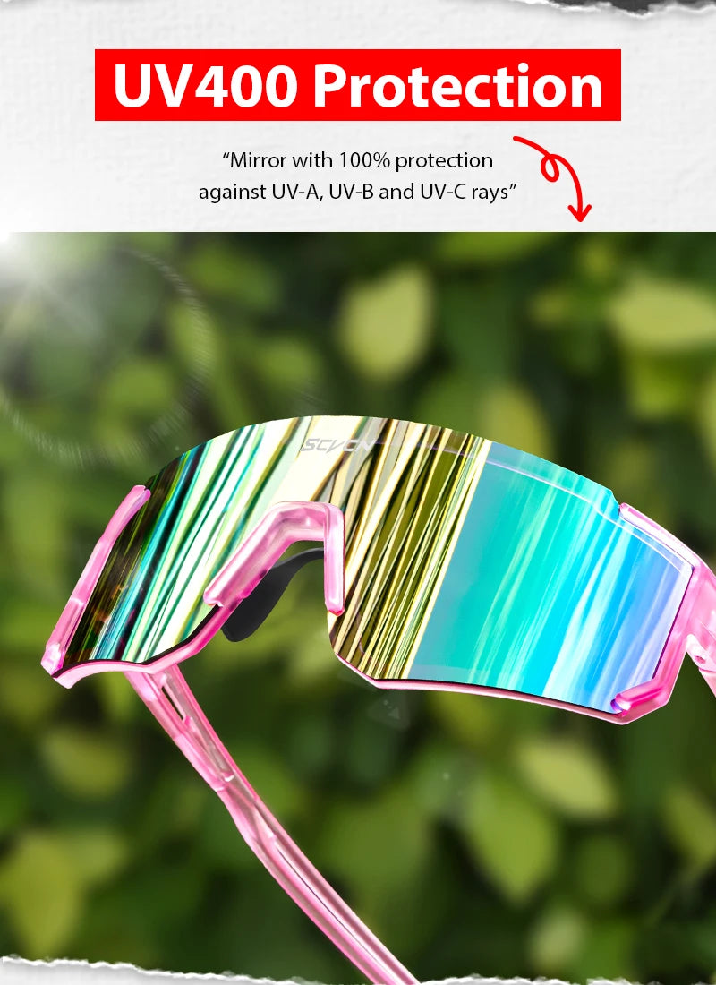 SCVCN MTB Cycling Sunglasses Men Road Driving Bike Glasses Outdoor Sports Mountain Hiking Women Bicycle UV400 Cycling Goggles
