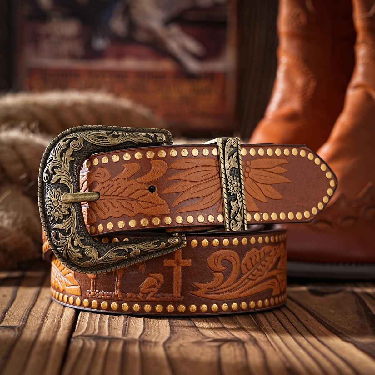 Casual, individual and retro belts, Western-style clothing accessories, metal buckles, PU belts, suitable for both men and women