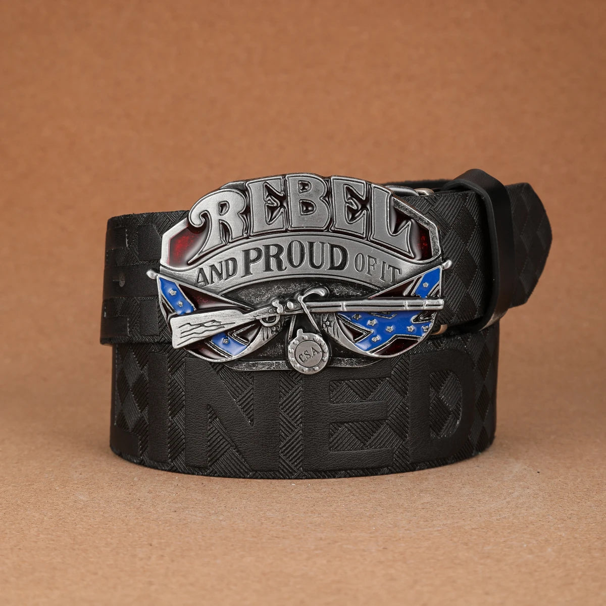 A casual, individual and retro belt, Western-style clothing accessory, metal buckle, PU belt, suitable for both men and women