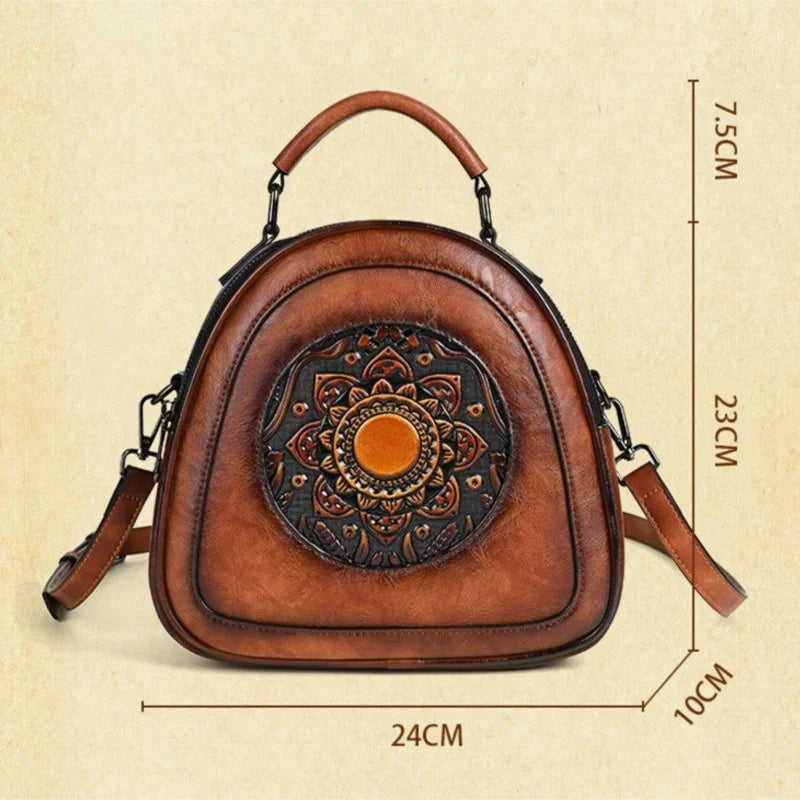 MOTAORA Vintage Handmade Women's Bag 2025 New Embossed Leather Female Bags For Women Luxury Handbags Ladies Shoulder Bags Bolsas