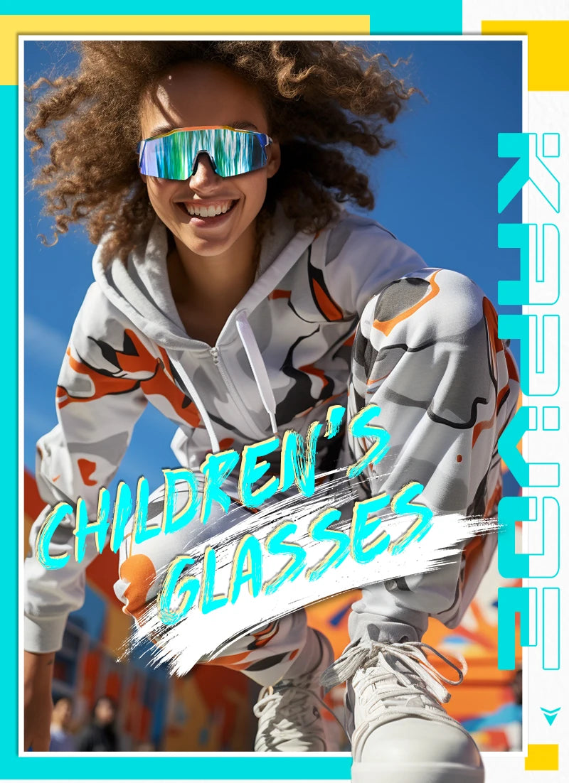 KAPVOE Photochromic Child Sunglasses Bicycle Cycling Glasses Teenagers Sports Glasses Boys Girls Windproof UV400 Goggles