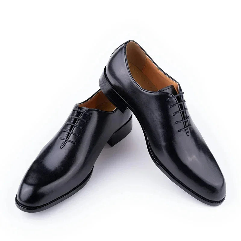 Handmade Genuine Leather Oxford Shoes - Business Formal Lace-Up Dress Shoes