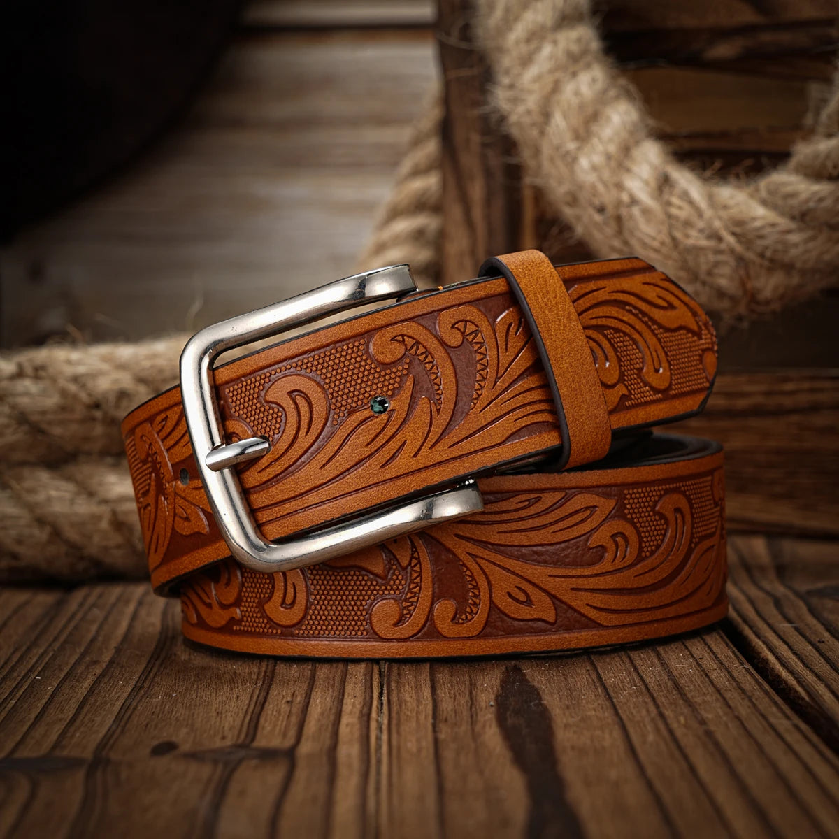 Fashionable Men Western Style PU Belt