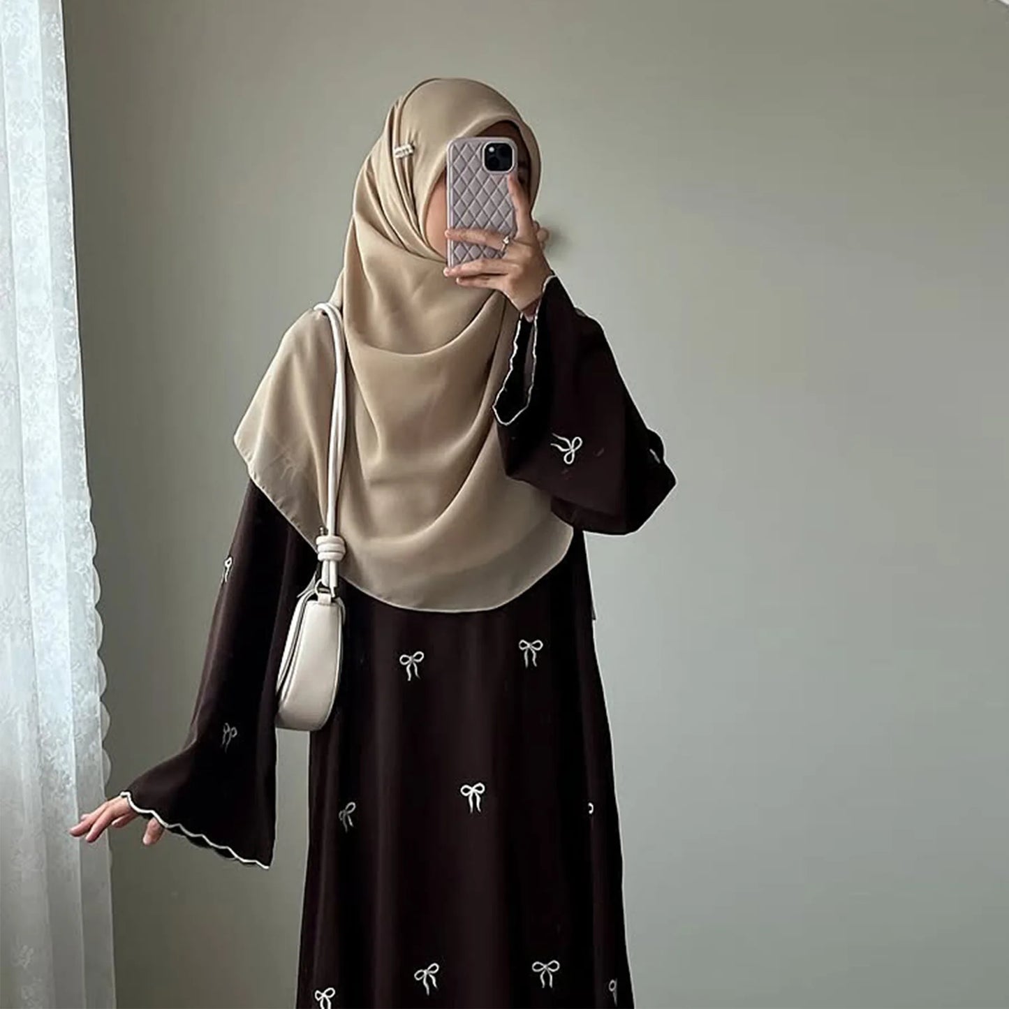 Eid Women Party Dress Muslim Abaya Bow Embroidery Modest Jalabiya Ramadan Long Dresses Abayas Vestidos Largos Kaftan Long Robe