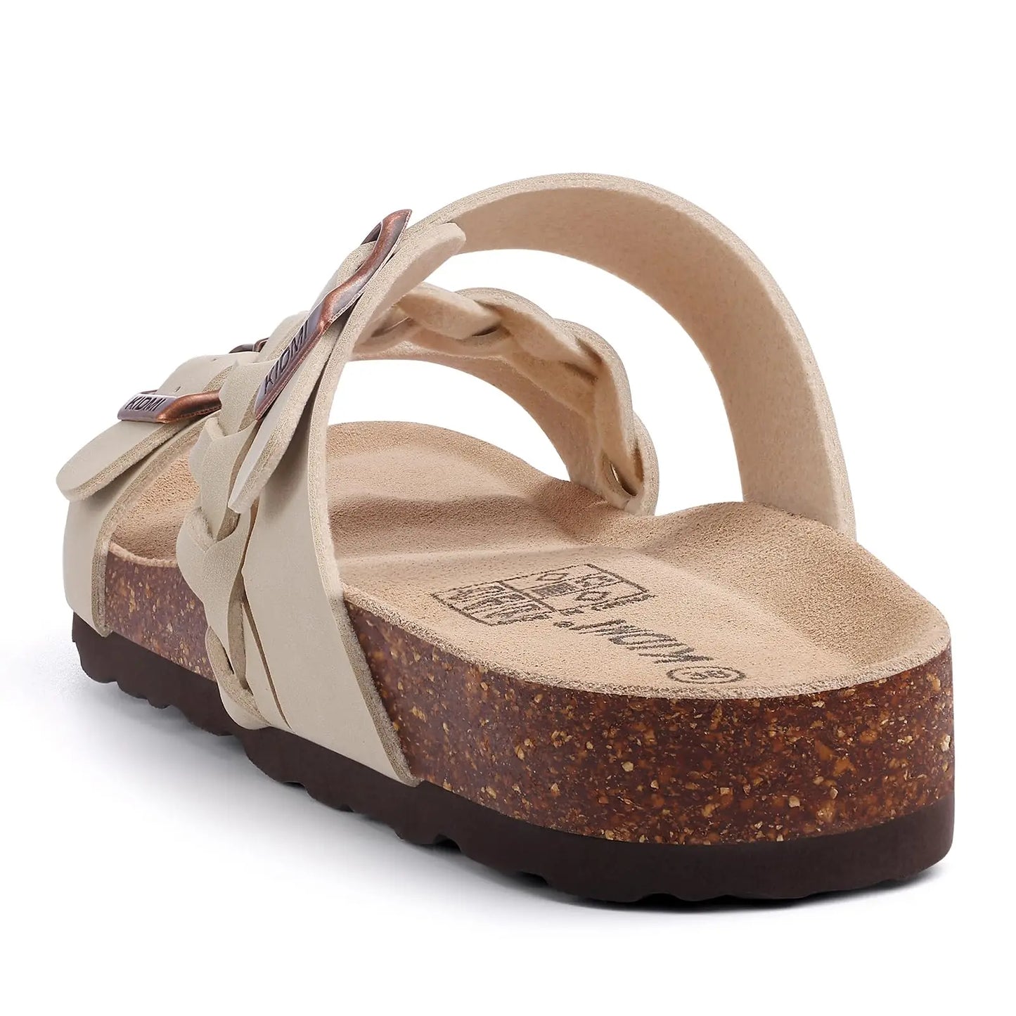 Gacimy Women's Summer Cork Sandals Comfortable Cork Footbed Slippers With Adjustable Buckle High Quality Fashion Brand Slides