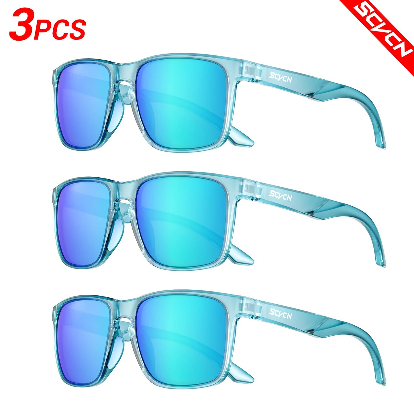 SCVCN New Outdoor Cycling Polarized Sunglasses Men Women Sports MTB Bike Eyewear Road Bicycle Glasses UV400 Goggles 3Packs