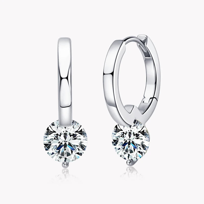 Solitaire 1ct D Moissanite Earrings for Women 2023 Diamond Sterling Silver Hoop Earrings 925 Drop Earrings Girls 14k Gold Plated