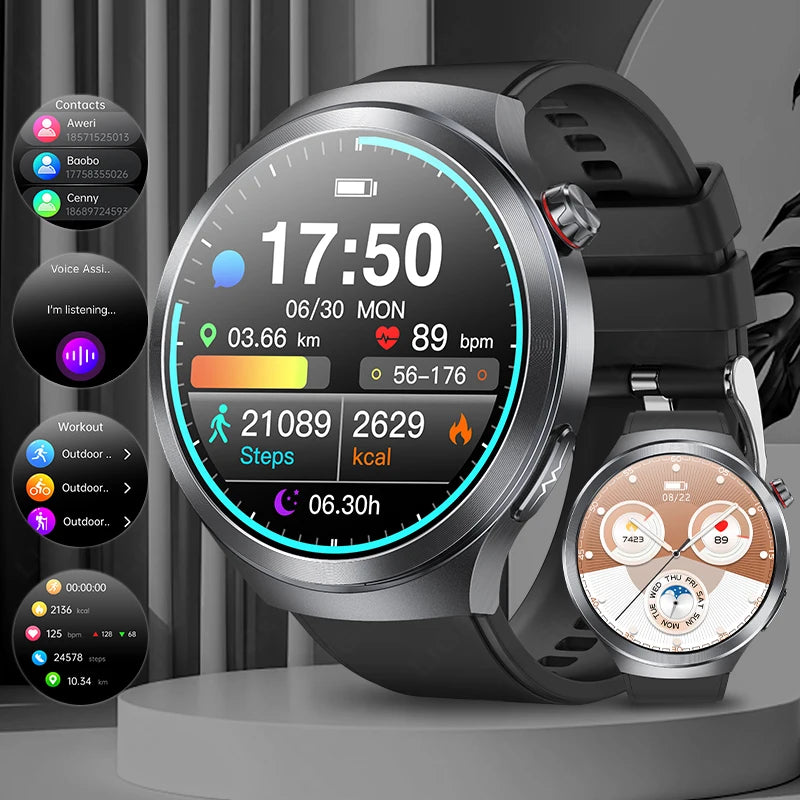 LIGE 2025 ECG Smart Watch Men 1.73” AMOLED Screen Emotional Detection Fatigue Monitoring Watches NFC Access Control Smartwatch