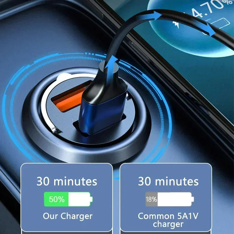 Xiaomi 100W Car Charger Lighter PD Fast Charging For IPhone QC3.0 Mini USB Type C Mini Car Phone Charger For Samsung Huawei 2025