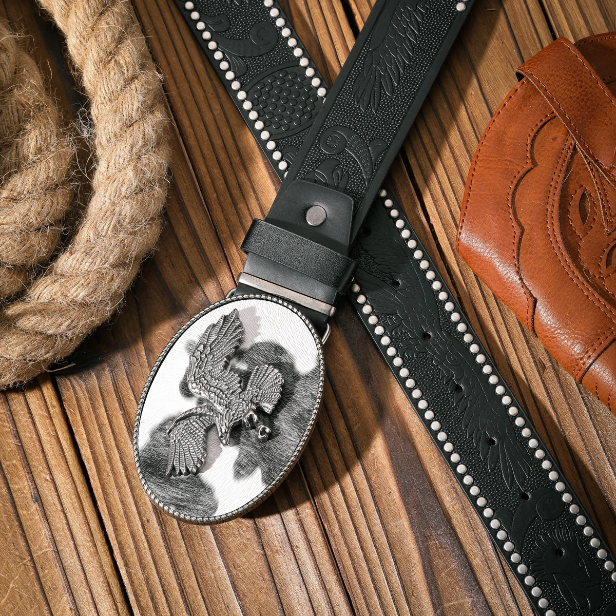 A casual and retro belt, a waist accessory for Western-style clothing, metal buckle, PU belt, suitable for both men and women