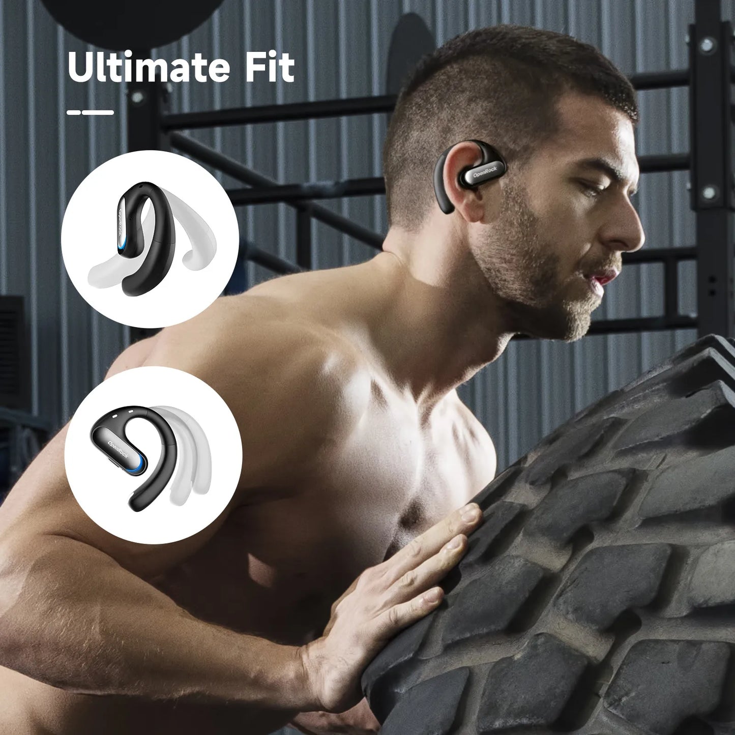 Oneodio OpenRock Pro Open Ear Wireless Headphones Sports Air Conduction Bass Earphones Bluetooth 5.2 Earbuds TWS With 4 Mic ENC
