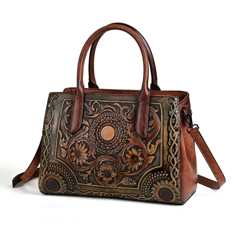 MOTAORA Embossed Luxury Designer Leather Bags Women's Handbags Trend 2025 New Handmade Vintage Handbag Women Shoulder Bag Female