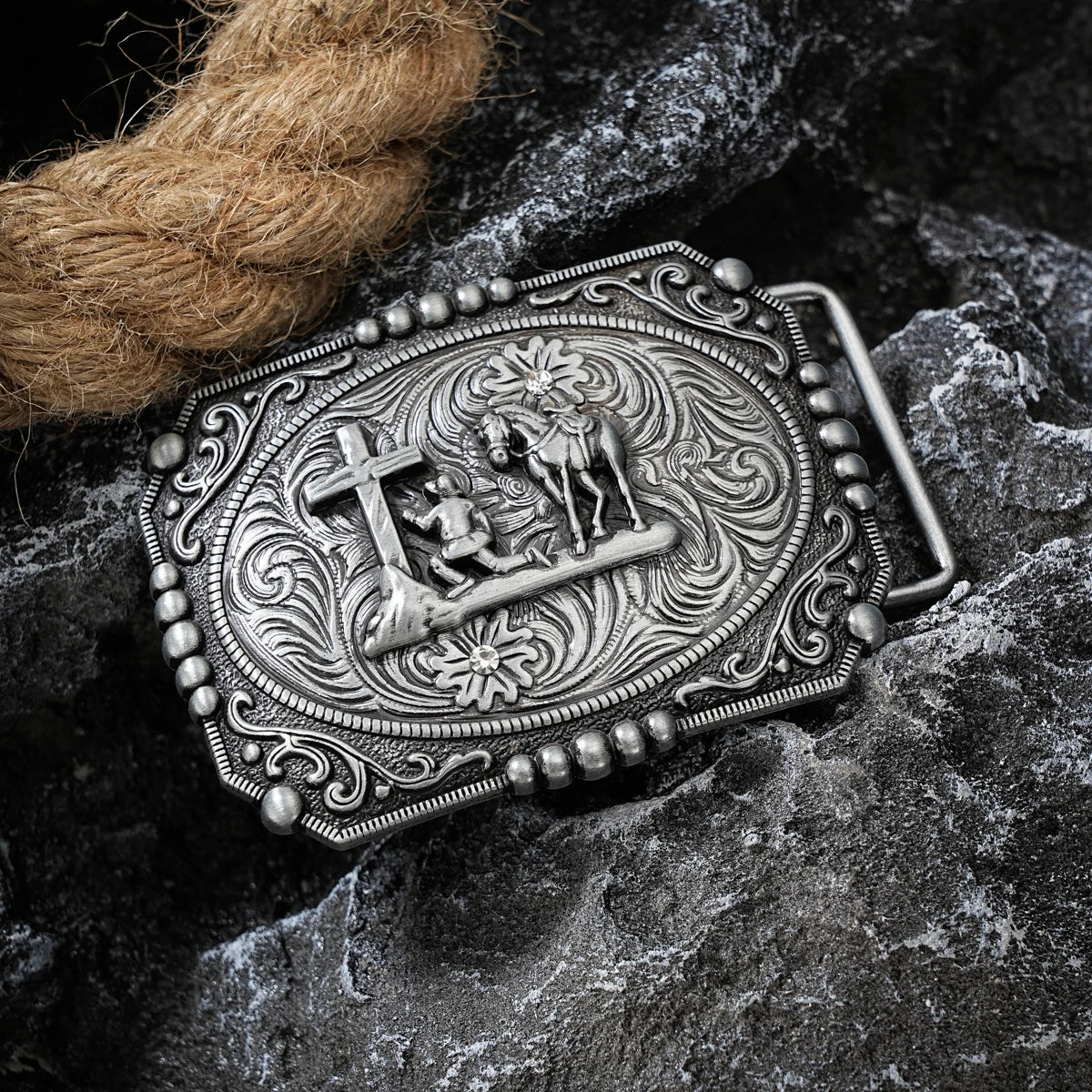 Western style plate buckle belt metal buckle one belt buckle