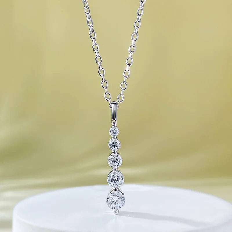 Queen Heart Lab Moissanite Diamond Pendant 100% Real 925 Sterling Silver Wedding Chocker Necklace for Women Engagement Jewelry