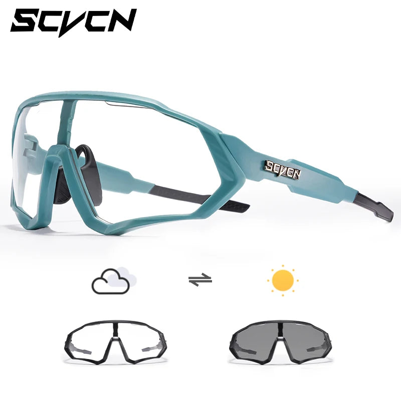 SCVCN Cycling Glasses Road Bike Eyewear Men Sports Eyewear Women Outdoor Goggles UV400 Bicycle Cycling Photochromic Sunglasses