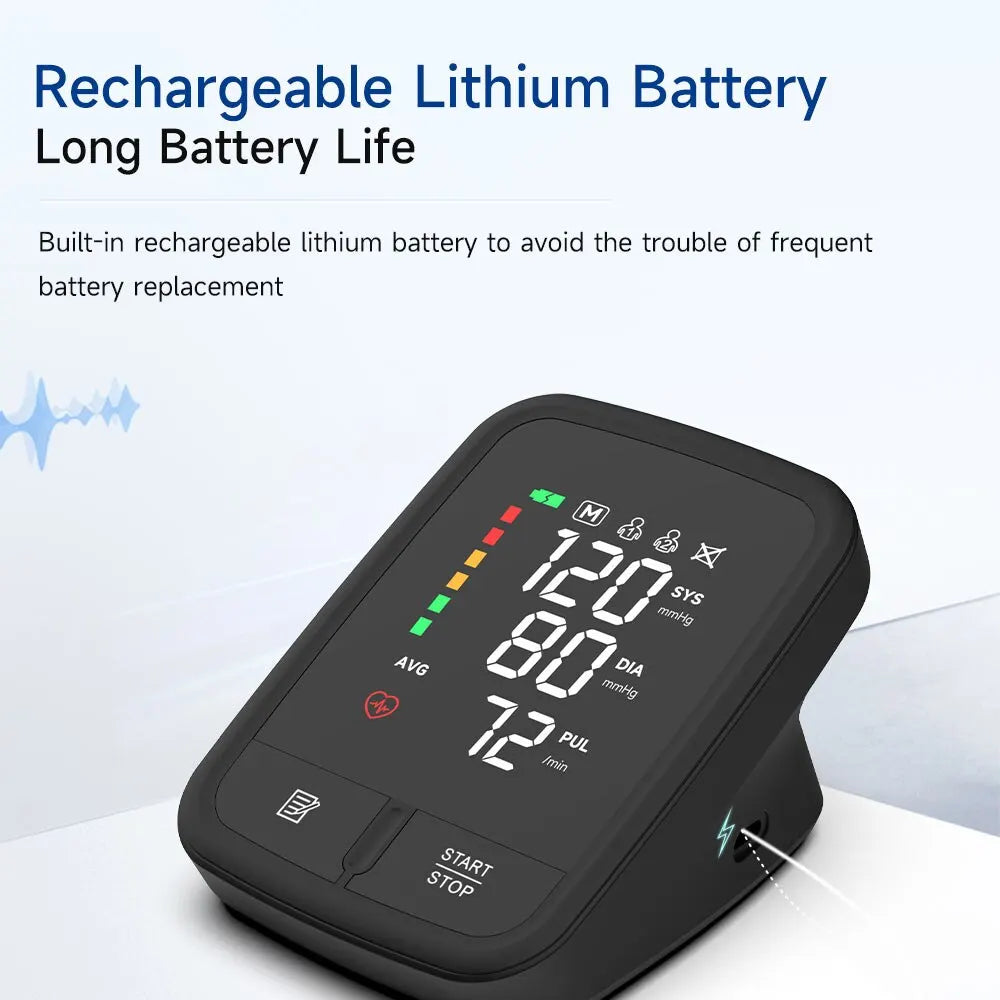 🩺 Yongrow Voice Portable Upper Arm Blood Pressure Monitor,LED Display | Rechargeable | Digital Tonometer | Voice Broadcast | Arm Sphygmomanometer