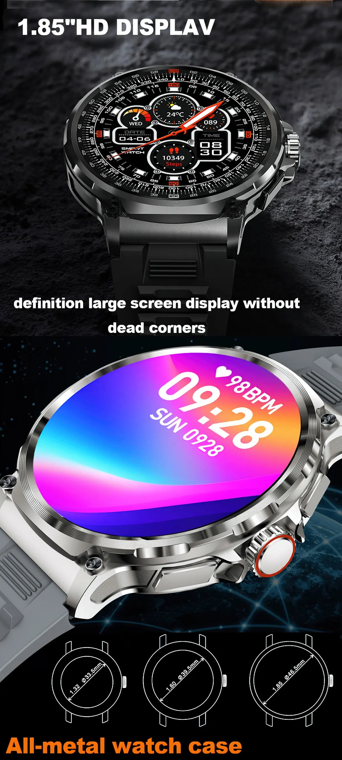 2025 New 1.85-Inch Ultra HD Smart Watch Men GPS Track Bluetooth Call 710 mAh Large Battery 400+Dial Smartwatch For Huawei Xiaomi