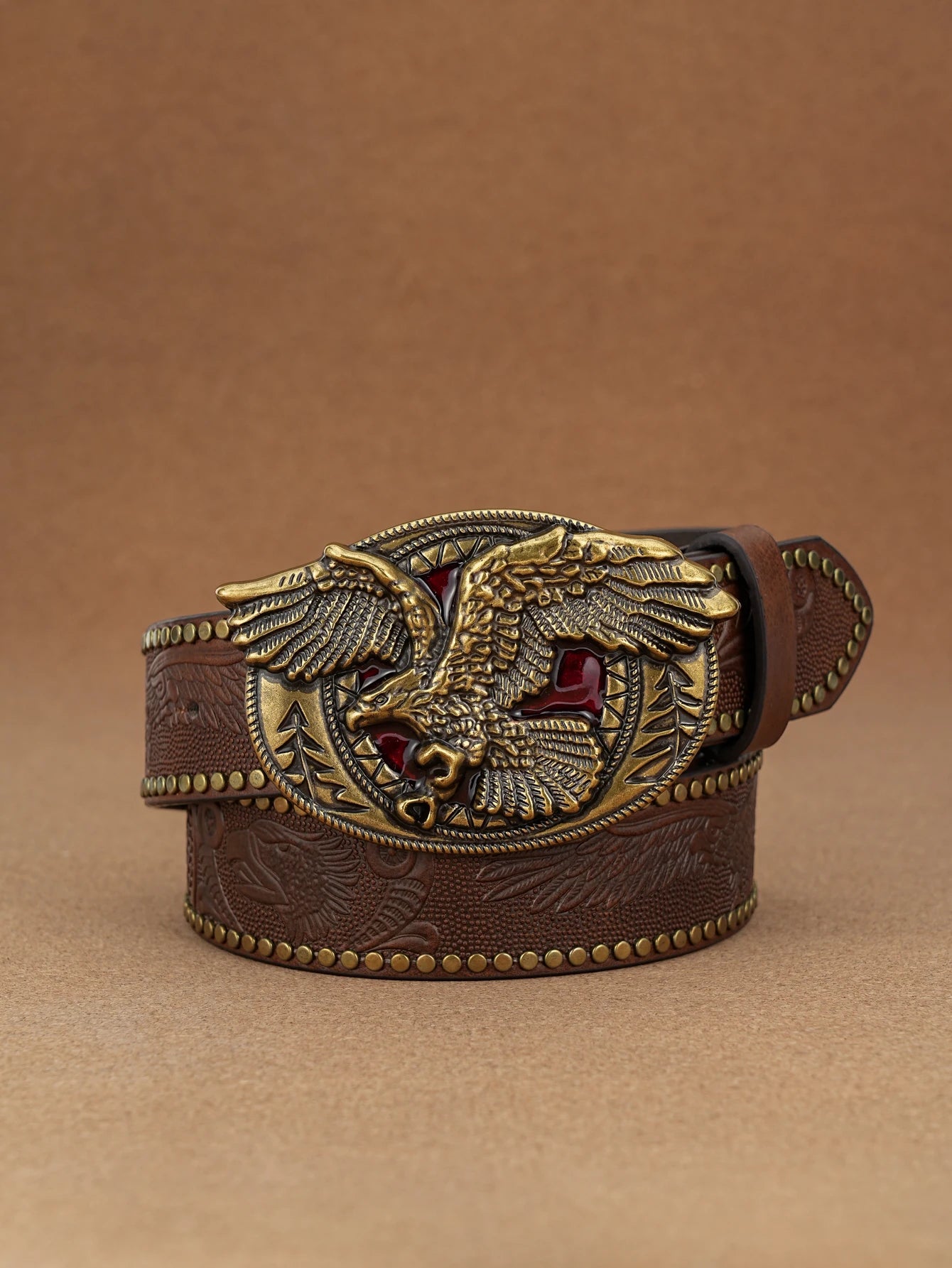 A men's and women's casual retro belt Western style! PU leather belt with metal buckle, suitable for daily work wear