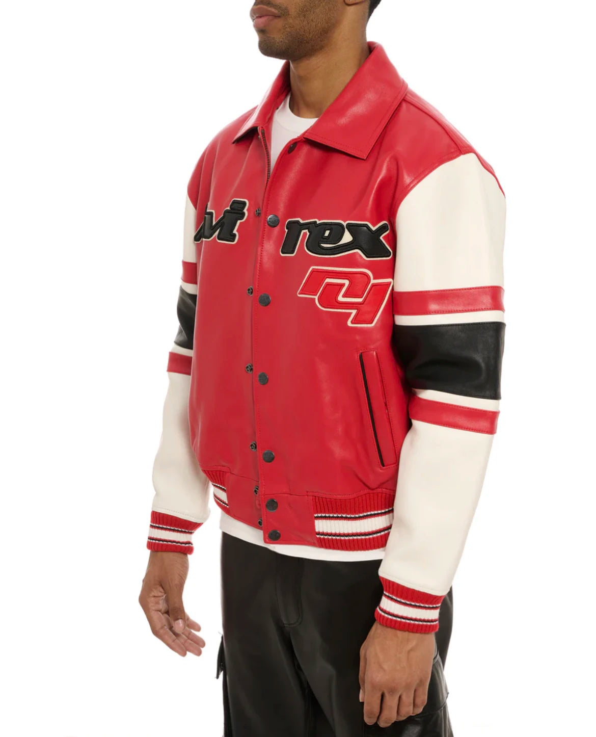 New listing Europe lamb skin embroidery men leather leather jacket American size fashion casual flight suit sheepskin loose coat