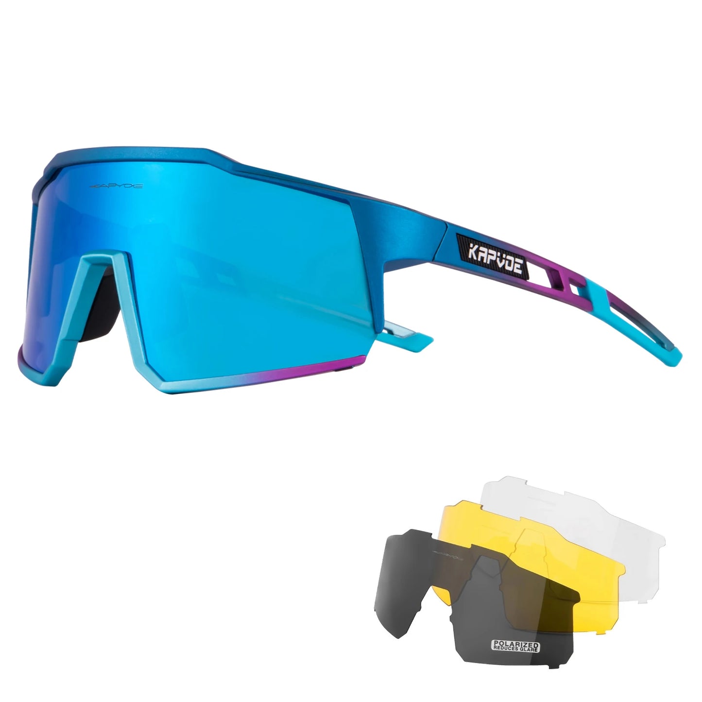 Kapvoe Cycling Glasses Road Cycling Goggles Outdoor UV400 Sunglasses Sports Protection MTB Road Mountain Bicycle Drive 4lens
