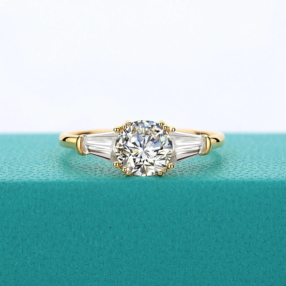 9mm Moissanite Diamond Ring 585 Real 14K Gold for Women D Color VVS1 Brilliant Cutting Wedding Band Engagement Trendy Jewelry
