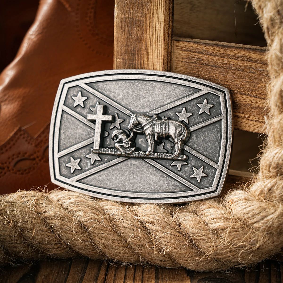Western style plate buckle belt metal buckle one belt buckle