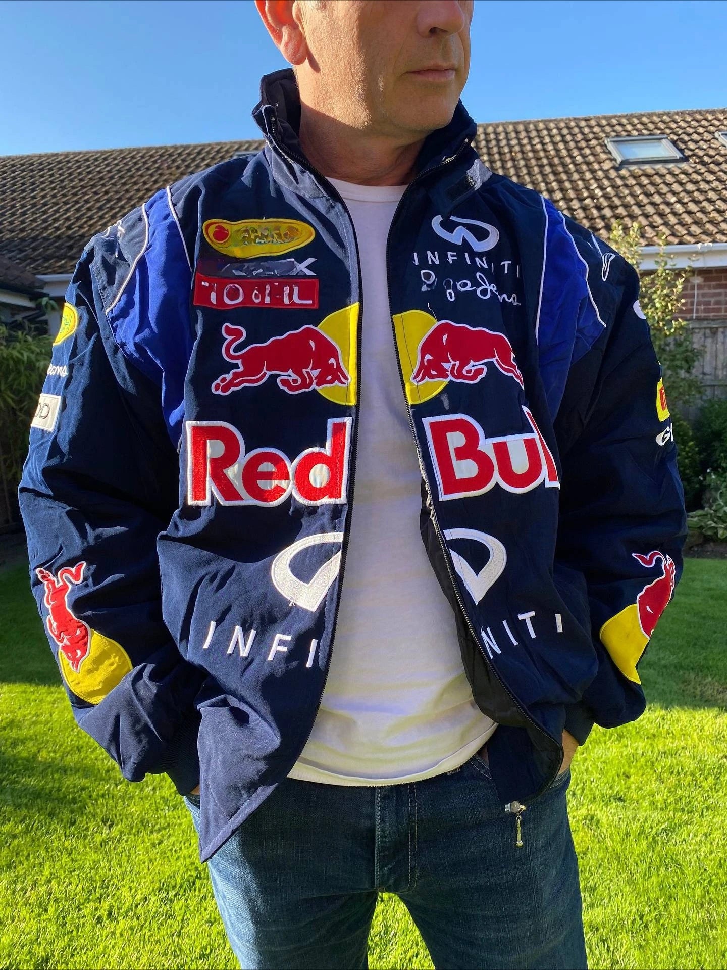 Red Bull Racing F1 Motorcycle Spring and Autumn Thin Jacket Sports Style Black Printed Casual Loose Long Sleeve