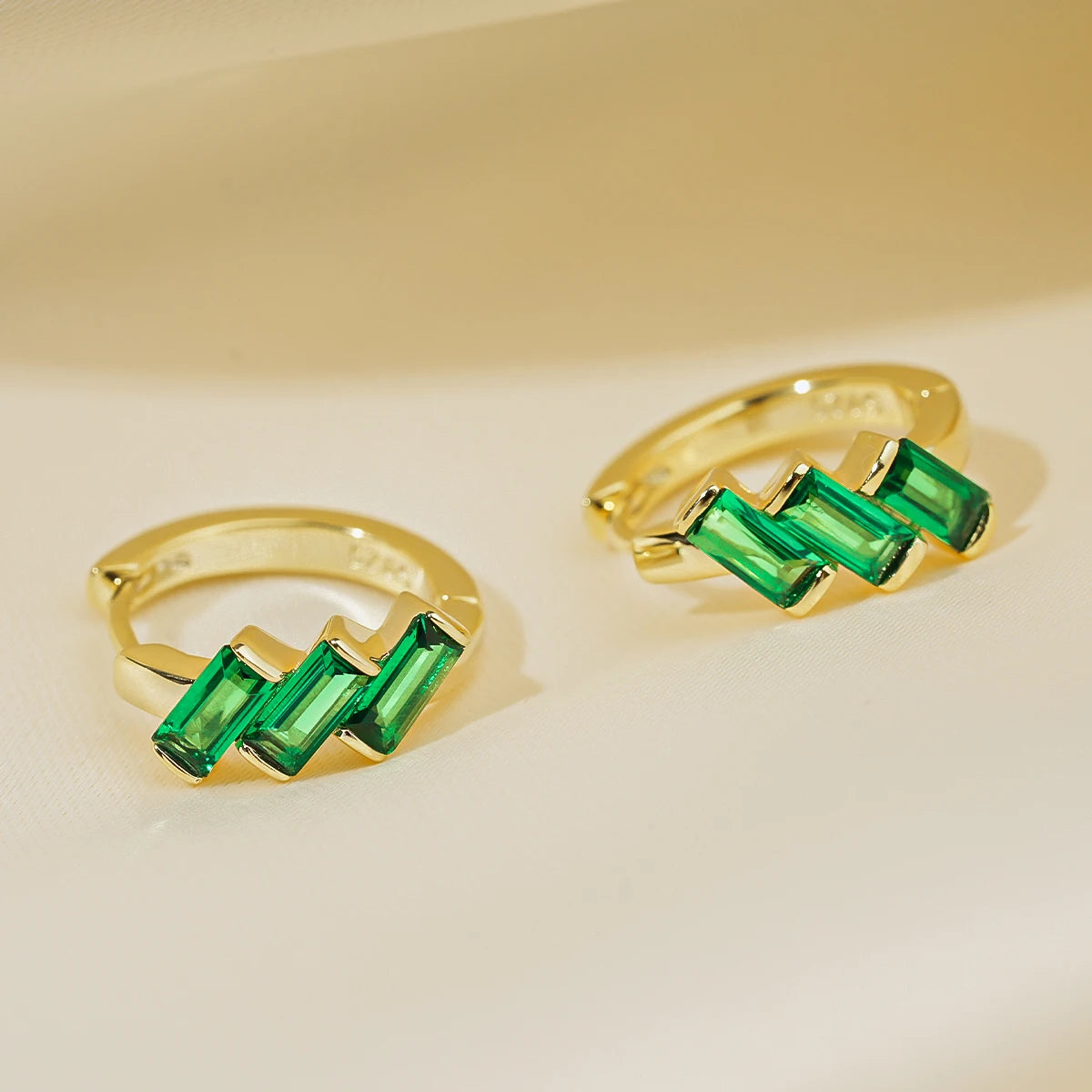 Lnngy Oval/Marqusie Cut Artificial Emerald Stud Earring for Women ohrringe silber 925 Sterling Silver Earring Daily Jewelry Gift
