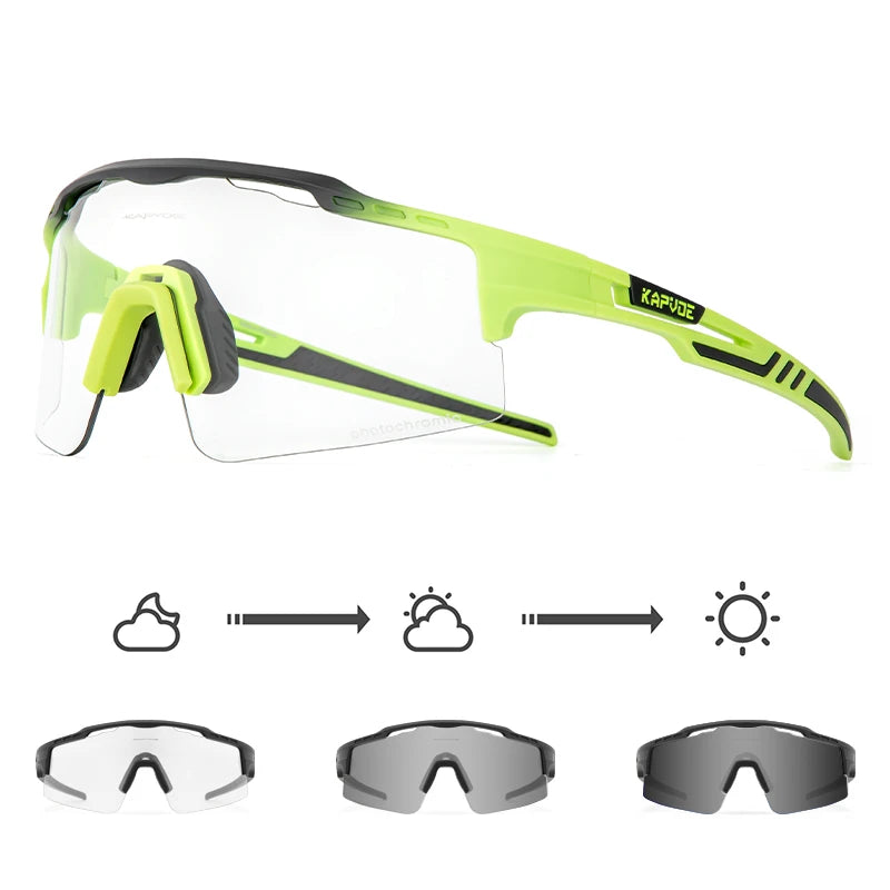 KAPVOE Photochromic Cycling Glasses Outdoor Sports Sunglasses for Man Bicycle Eyewear MTB Cycling Women Road Bike UV400 Goggles