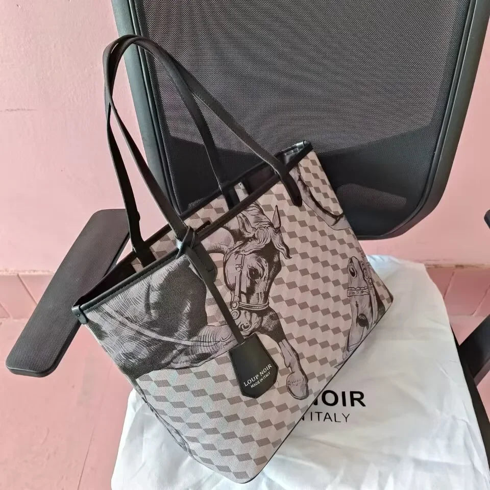 LOUP NOIR New Tote Bag for Women Famous Brands Bag Large Capacity Shoulder Women Bags High Quality Casual Totes LOUP NOIR Bag