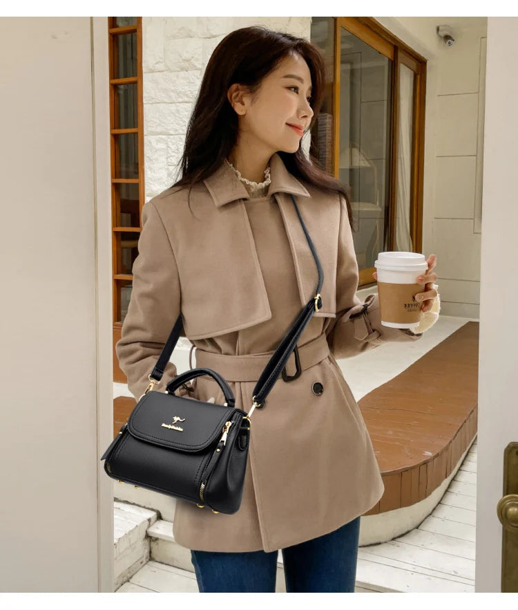 High Quality Soft Leather Tote Bag Fashion New Solid Ladies Purses and Handbags Large Capacity Shoulder Croosbody Bag for Women