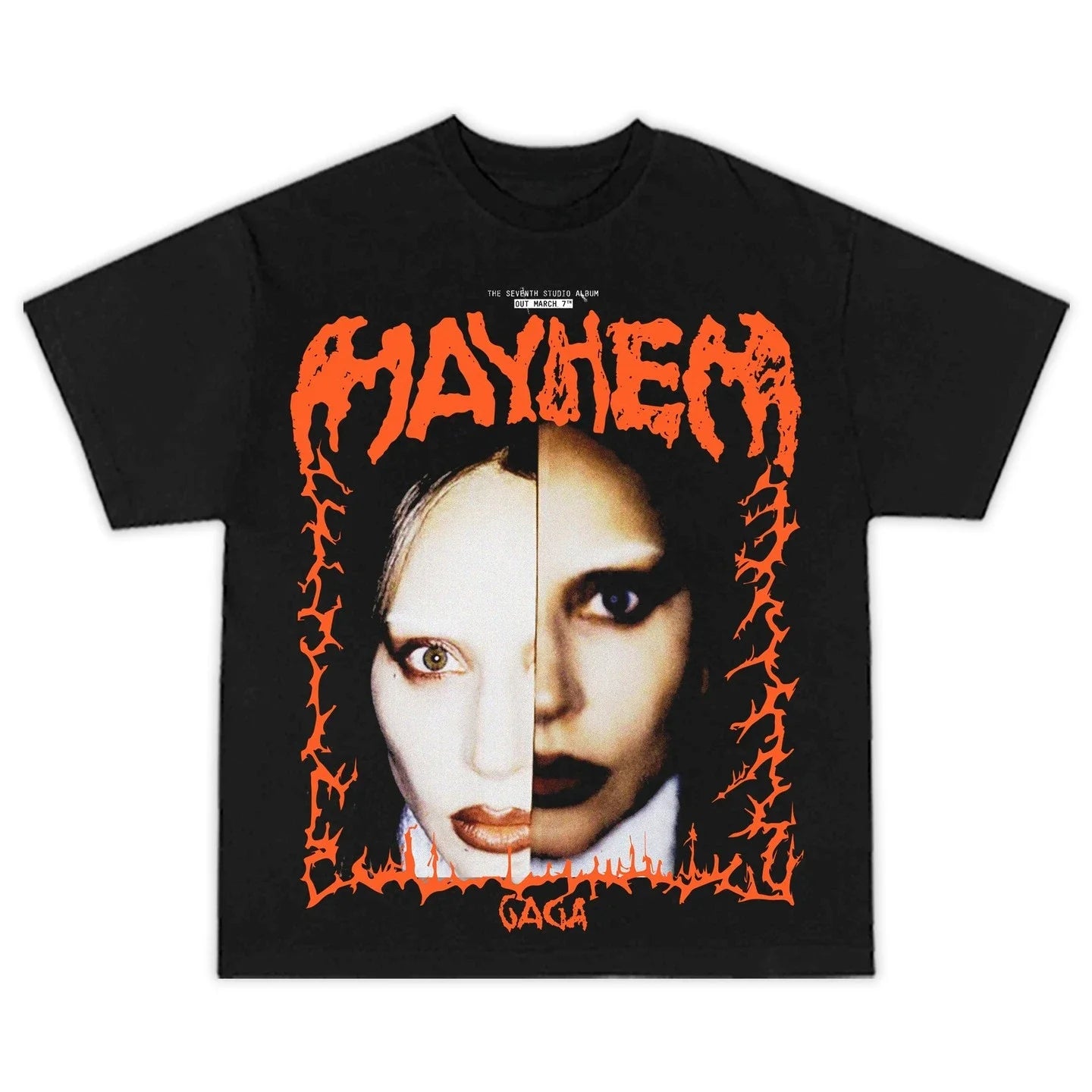 2025 Lady Gaga Mayhem New Album T Shirt Men Women Short Sleeve Cotton Tees Lady Gaga T-shirt Unisex Clothing Y2k Tops Streetwear
