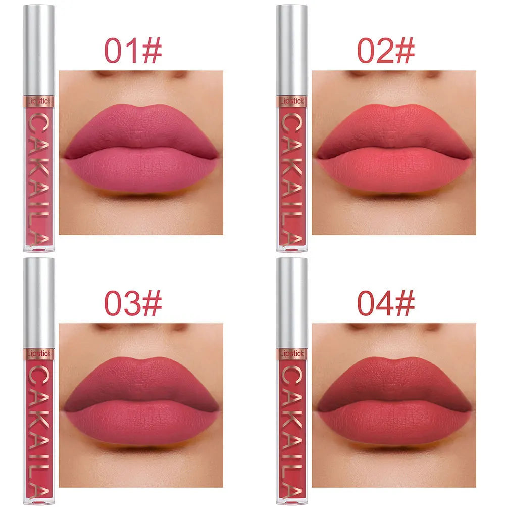 CAKAILA 10pcs/set Nude Lip Gloss Matte Velvet Lipstick Waterproof Long-lasting Liquid Lipstick Women Moist Lip Tint