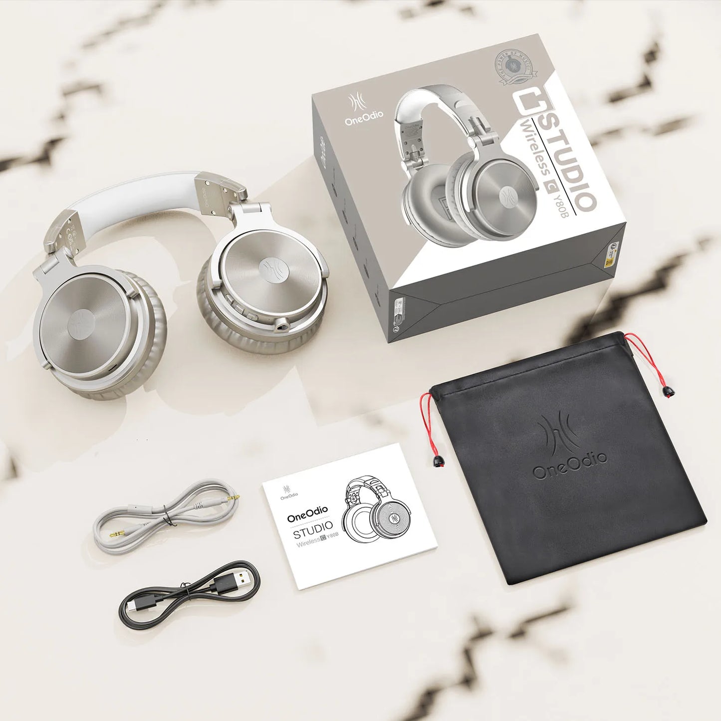 Oneodio Pro C Wireless Bluetooth 5.2 Headphones Over Ear With Microphone Hi-Res Audio Wired&Wireless Headset 110h Playtime AAC